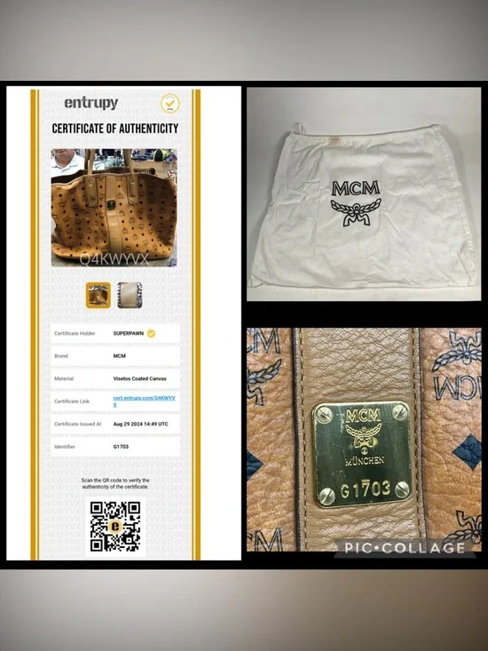 MCM Liz Large Reversible Visetos Brown Cognac Shopper Tote Bag - Picture 2 of 16